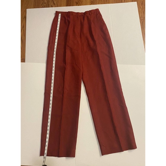 Women’s Madison Studio Red Linen Dress Pants Trousers Size 10 - Picture 7 of 8